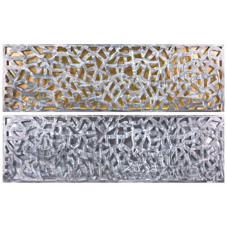 Image 1 Radiant Fusion & Shimmering 3D Polished Steel Abstract Metal Wall Art