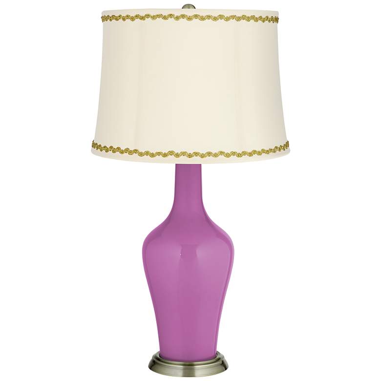 Image 1 Radiant Orchid Anya Table Lamp with Relaxed Wave Trim