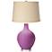 Radiant Orchid Burlap Drum Shade Ovo Table Lamp