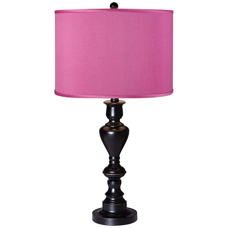 Image 1 Radiant Orchid Faux Silk Black Bronze Table Lamp