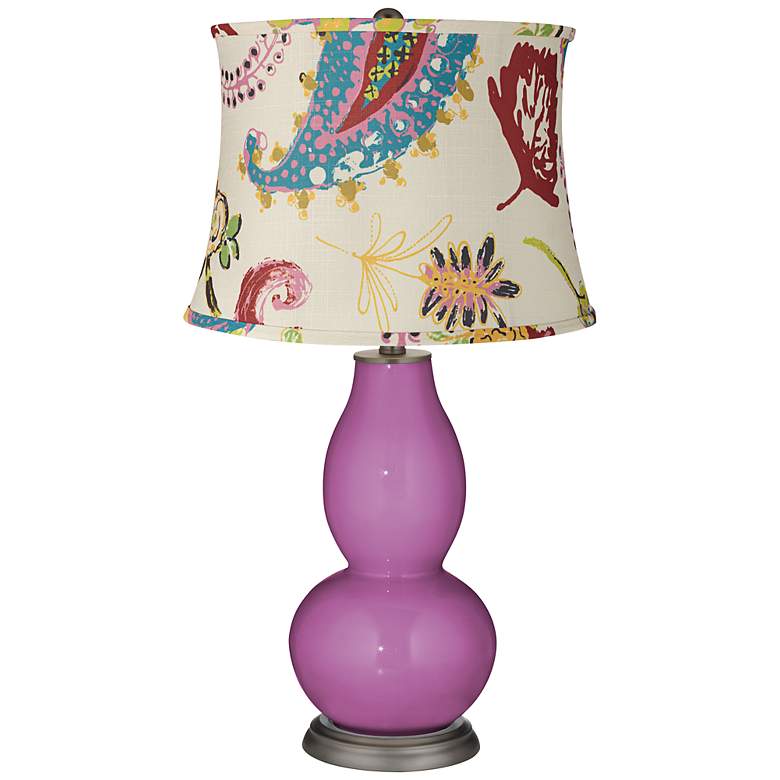 Image 1 Radiant Orchid Paisley Floral Double Gourd Table Lamp