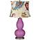 Radiant Orchid Paisley Floral Double Gourd Table Lamp