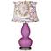 Radiant Orchid Purple Flowers Double Gourd Table Lamp