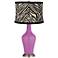 Radiant Orchid Zebra Print Shade Anya Table Lamp
