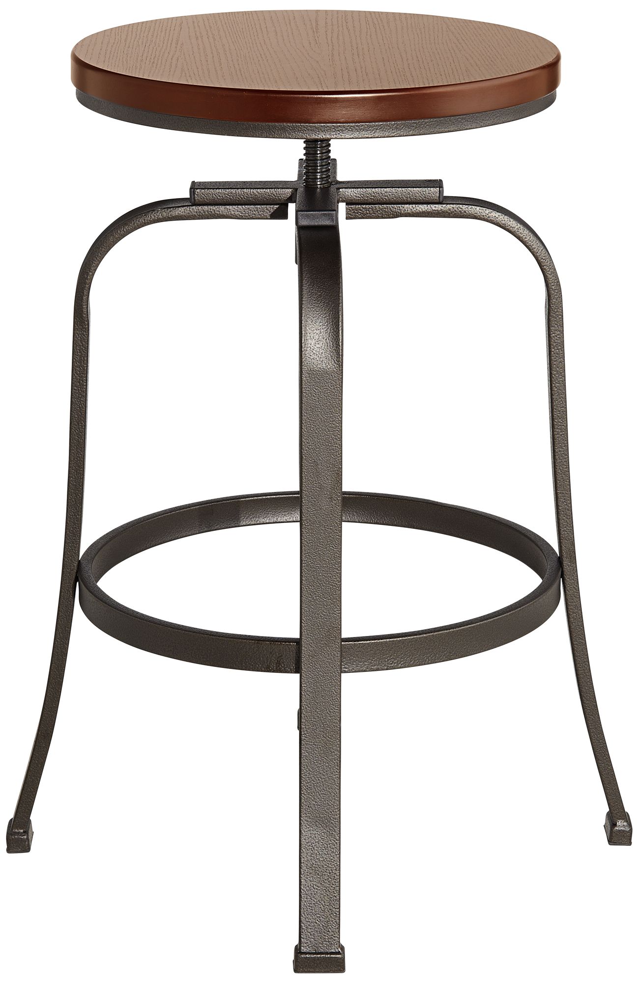 Radin Hammered Bronze Adjustable Height Swivel Bar Stool in scene