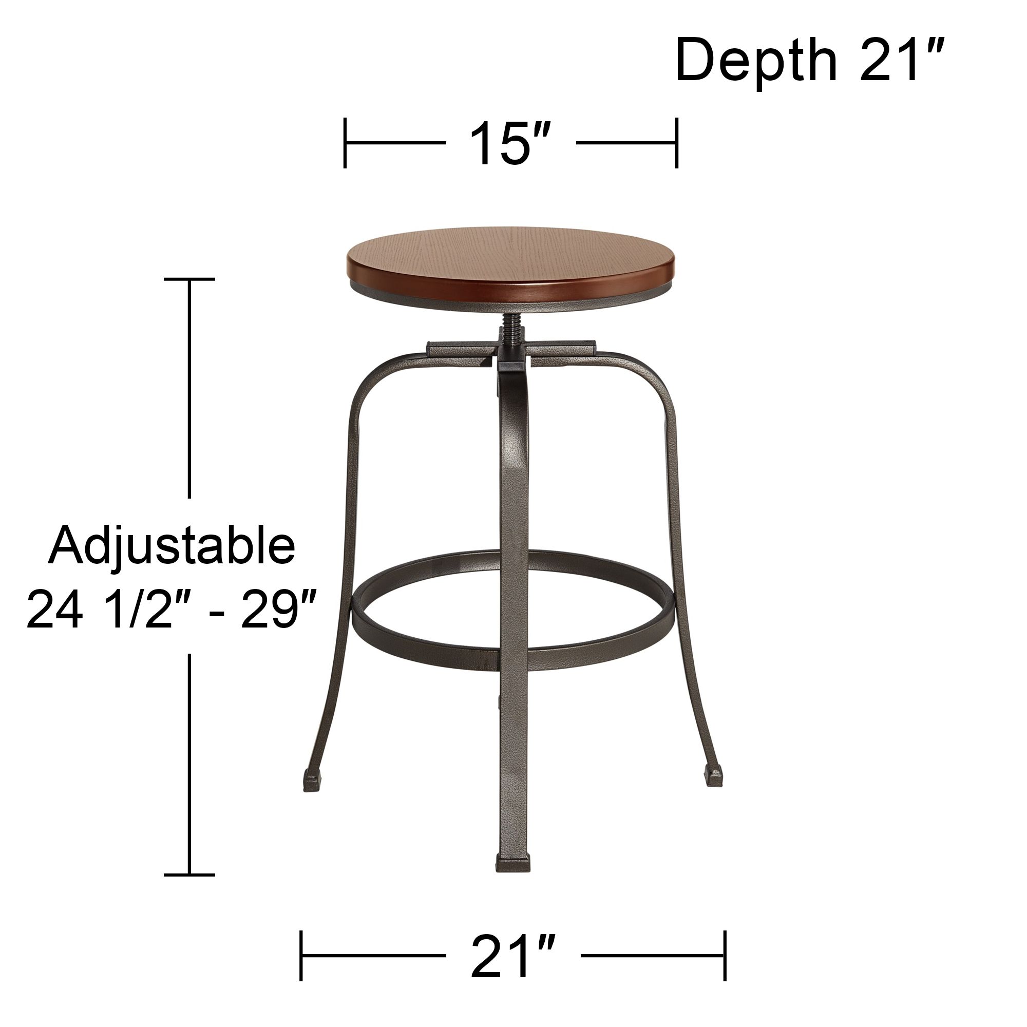 Radin Hammered Bronze Adjustable Height Swivel Bar Stool in scene