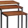 Radison Chestnut Wood and Black Nesting Tables Set of 3