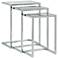 Radison Glass and Chrome Metal Modern Nesting Tables Set of 3