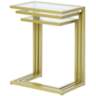 Radison Glass and Gold Metal Nesting Tables Set of 3