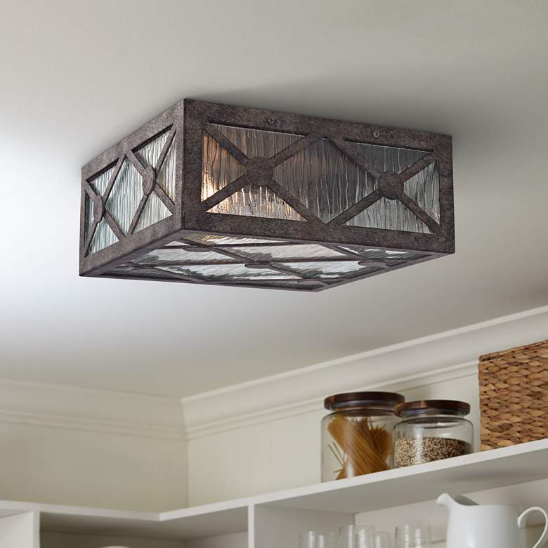 Image 1 Radley 12" Wide Malted Rust 2-Light Ceiling Light