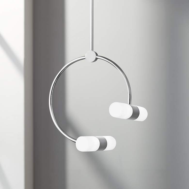 Image 1 Rae 12 1/2" Wide 4-Light Polished Nickel LED Pendant Light