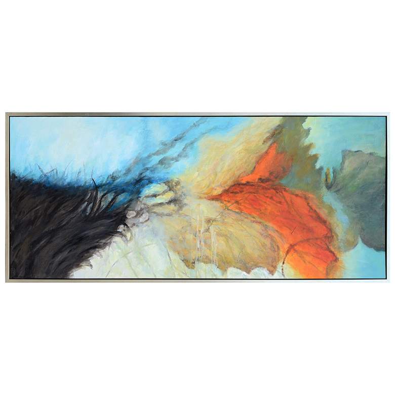 Image 1 Rae 32"W x 72" H Orange Framed Wall Art