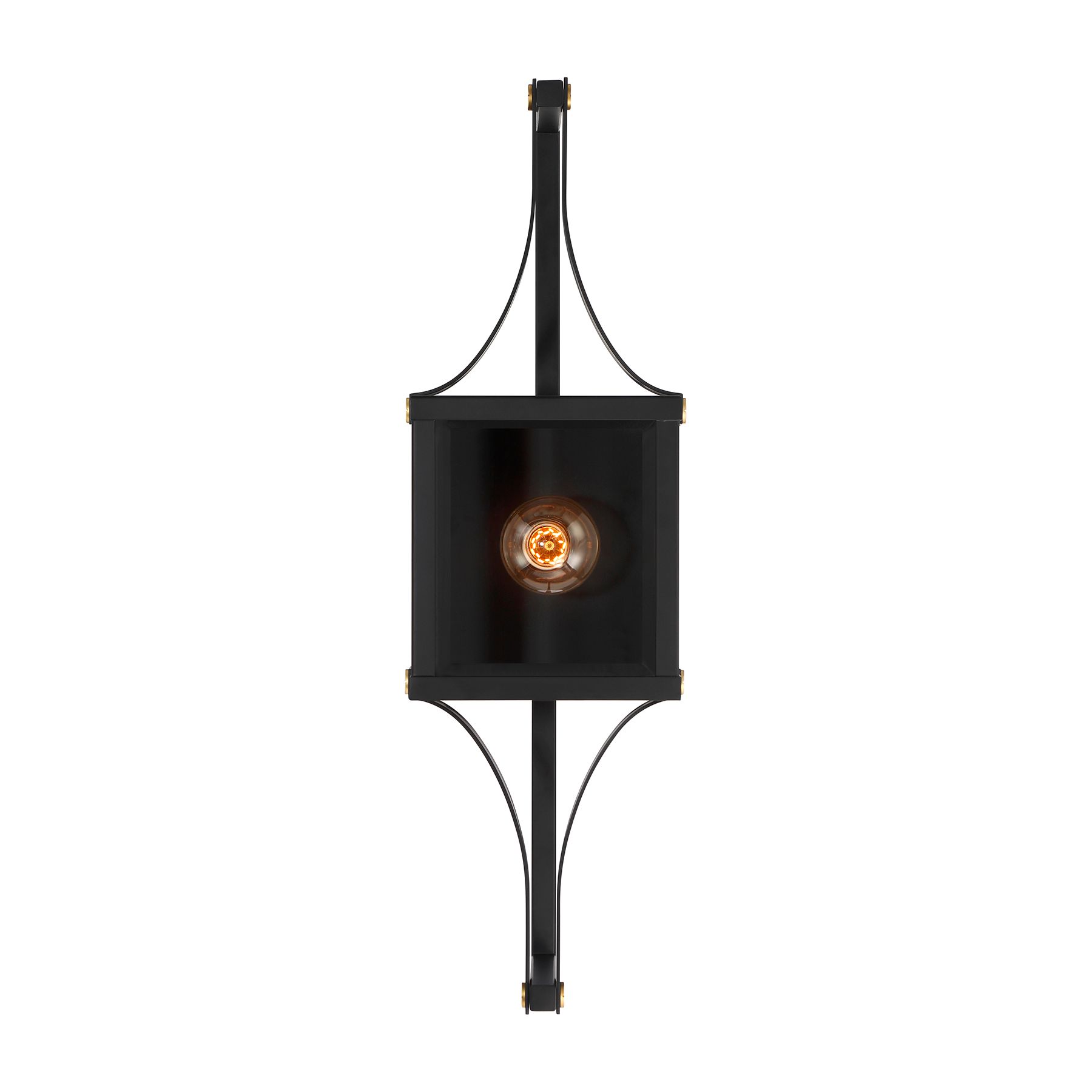 Image 3 Raeburn 1-Lt Outdoor Wall Lantern Matte Black and Weathered Brushed Brass more views