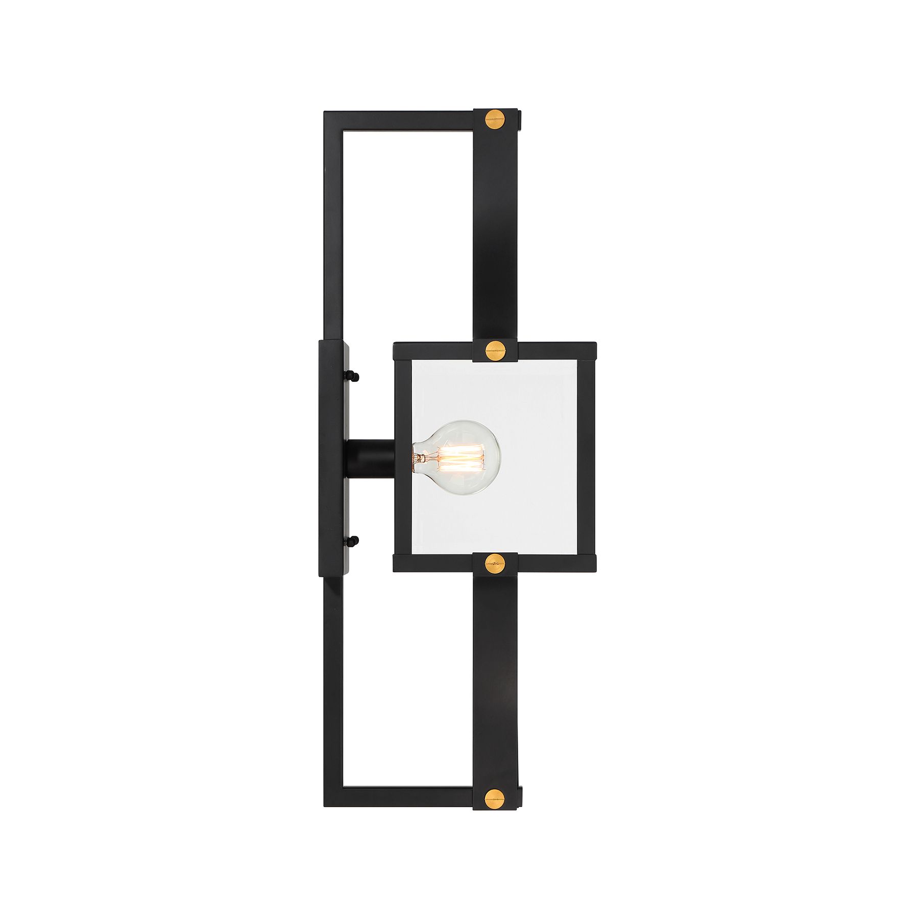 Image 5 Raeburn 1-Lt Outdoor Wall Lantern Matte Black and Weathered Brushed Brass more views