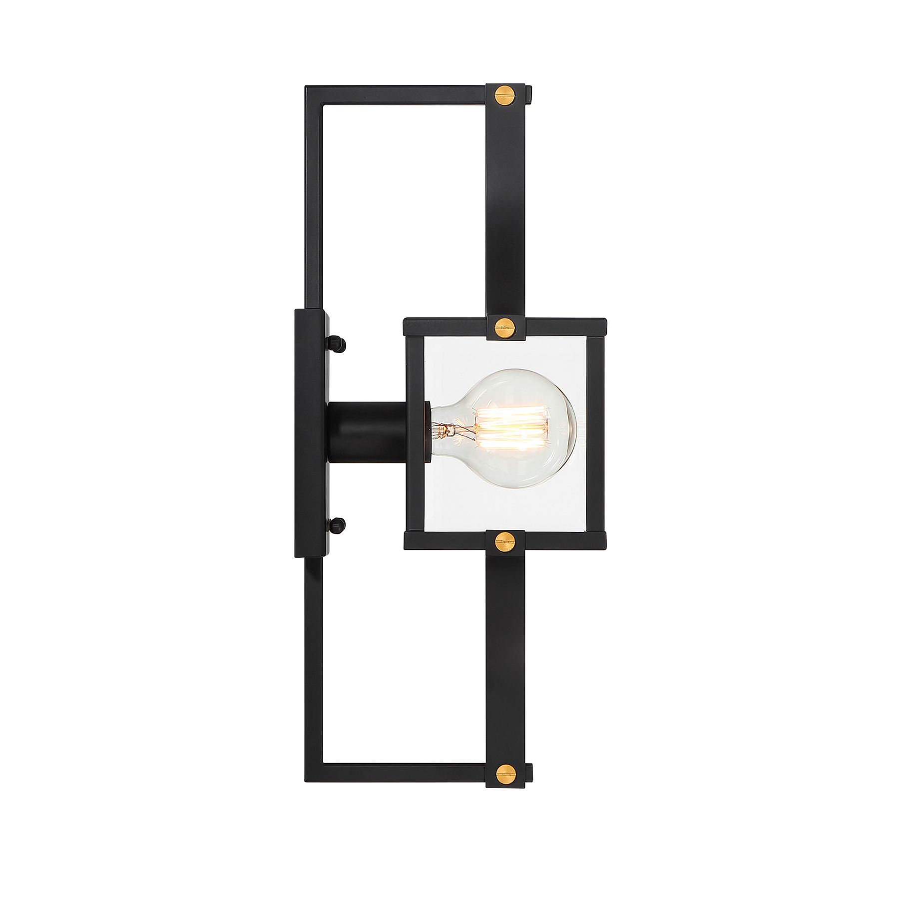 Image 5 Raeburn 1-Lt Outdoor Wall Lantern Matte Black and Weathered Brushed Brass more views