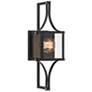1_Raeburn 18" High Matte Black and Brass Outdoor Wall Light