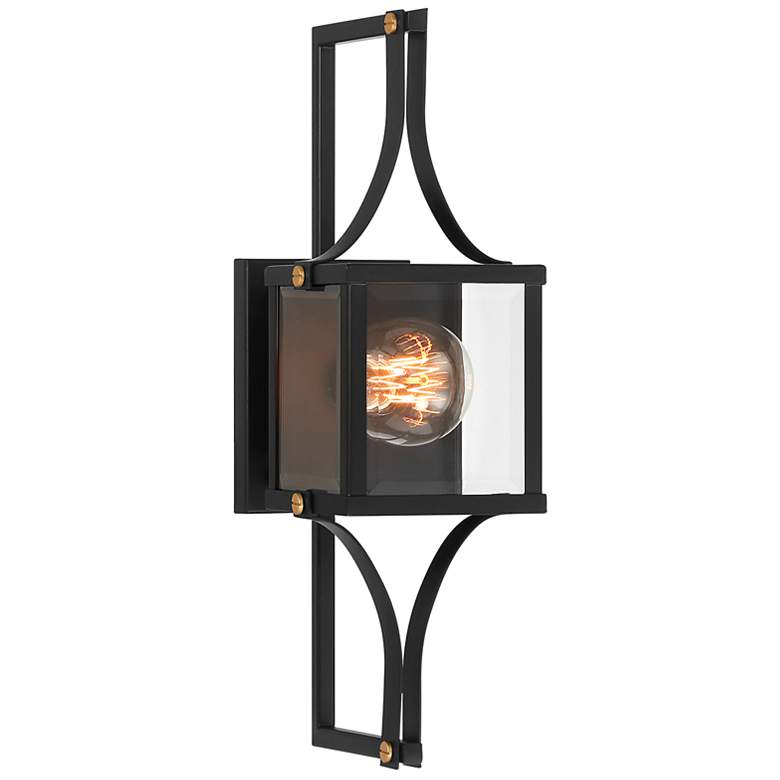 Image 1 Raeburn 18" High Outdoor Wall Lantern Matte Black and Brushed Brass