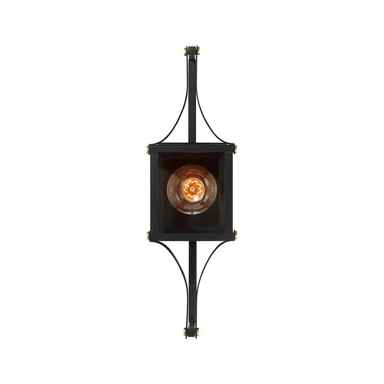 Image 3 Raeburn 18" High Outdoor Wall Lantern Matte Black and Brushed Brass more views