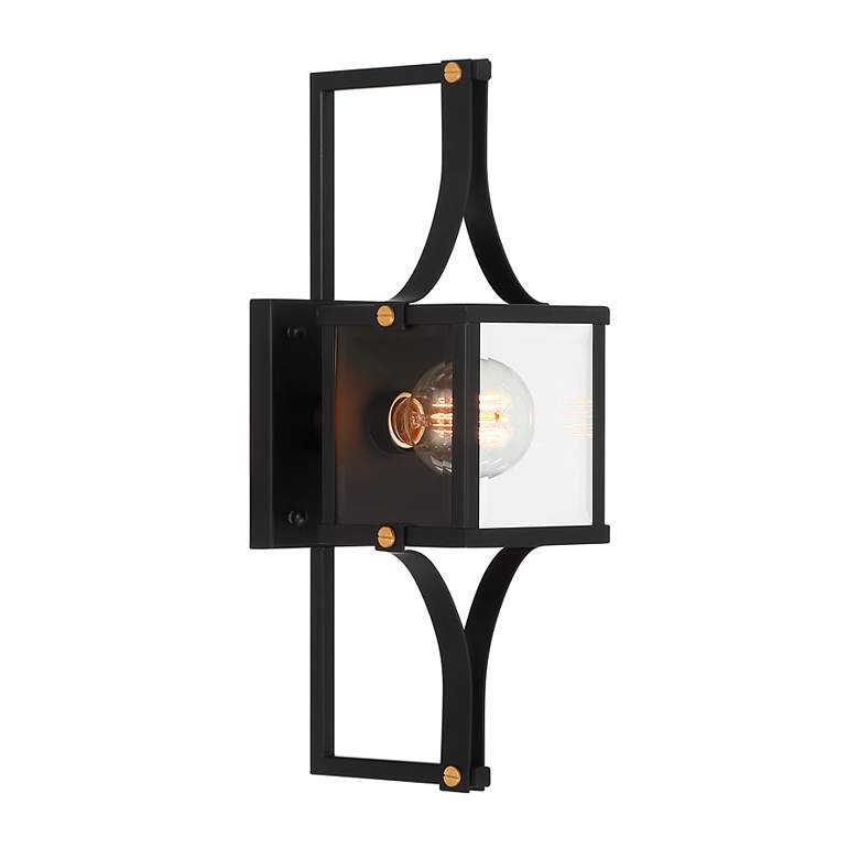 Image 4 Raeburn 18" High Outdoor Wall Lantern Matte Black and Brushed Brass more views