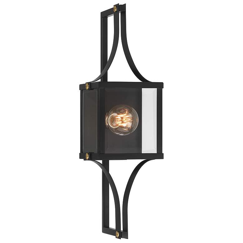 Image 1 Raeburn 23" High Outdoor Wall Lantern Matte Black and Brushed Brass