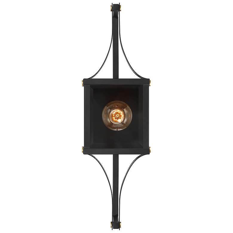 Image 3 Raeburn 23" High Outdoor Wall Lantern Matte Black and Brushed Brass more views