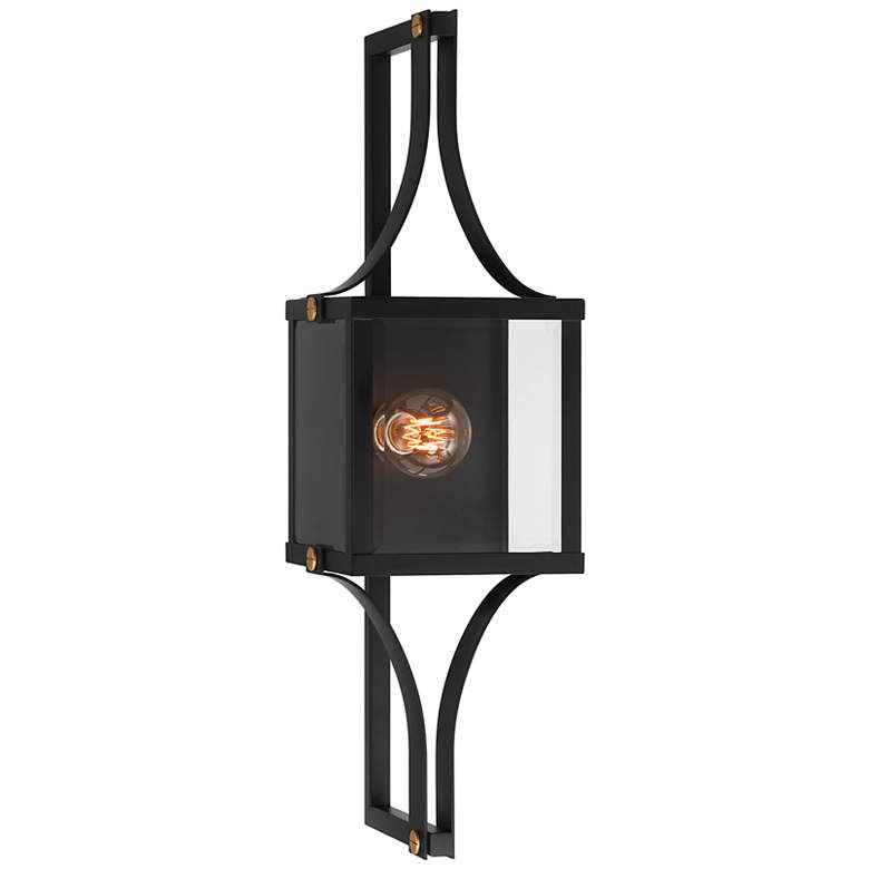 Image 1 Raeburn 28" High Outdoor Wall Lantern Matte Black and Brushed Brass