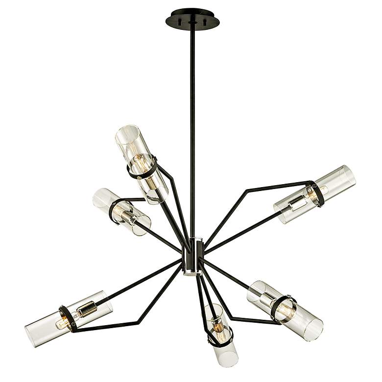 Image 2 Raef 36 inch Wide Textured Black 6-Light Chandelier