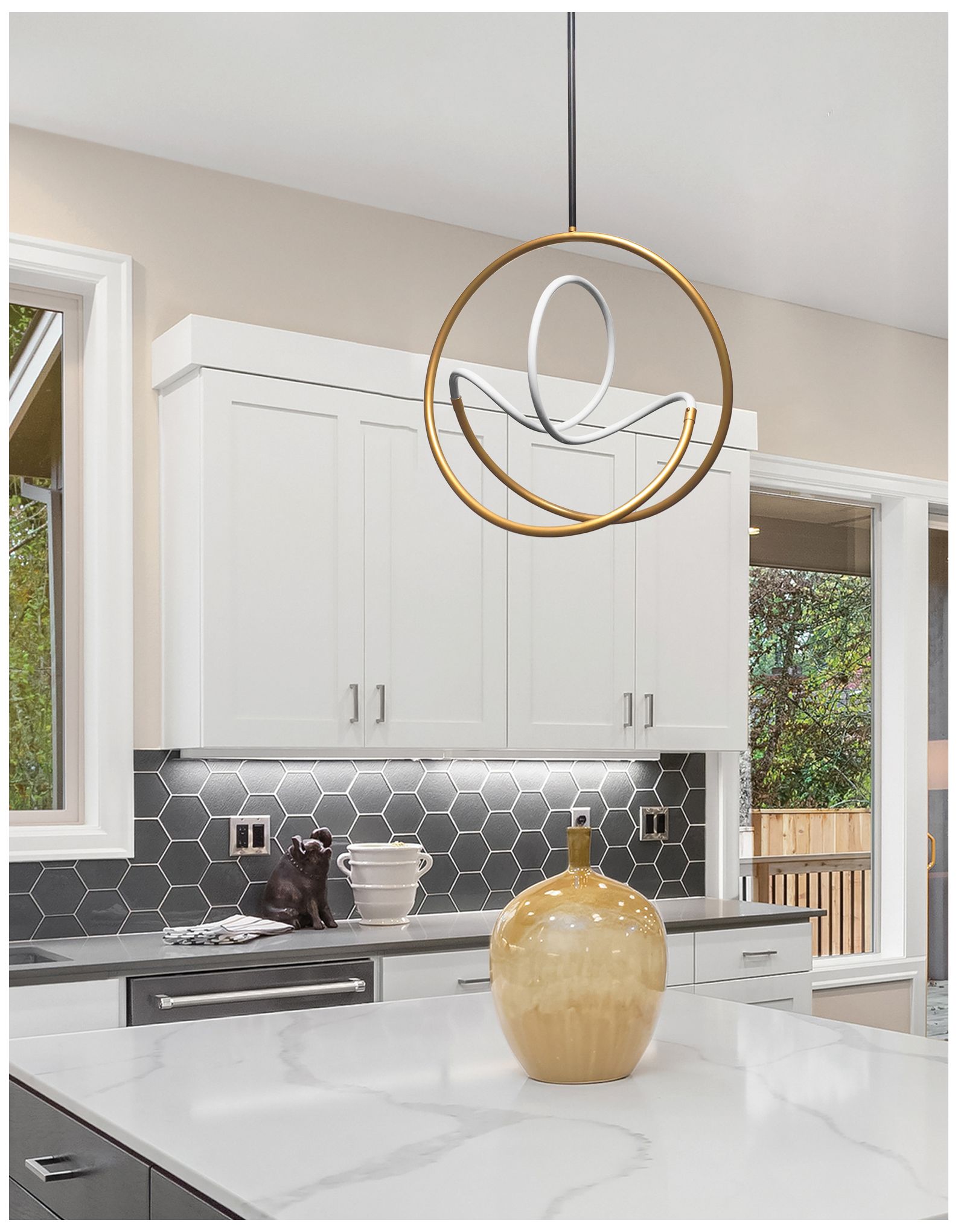 Image 3 Raelynn 24.75" Wide Gold And Matte Black 27.8W Pendant more views