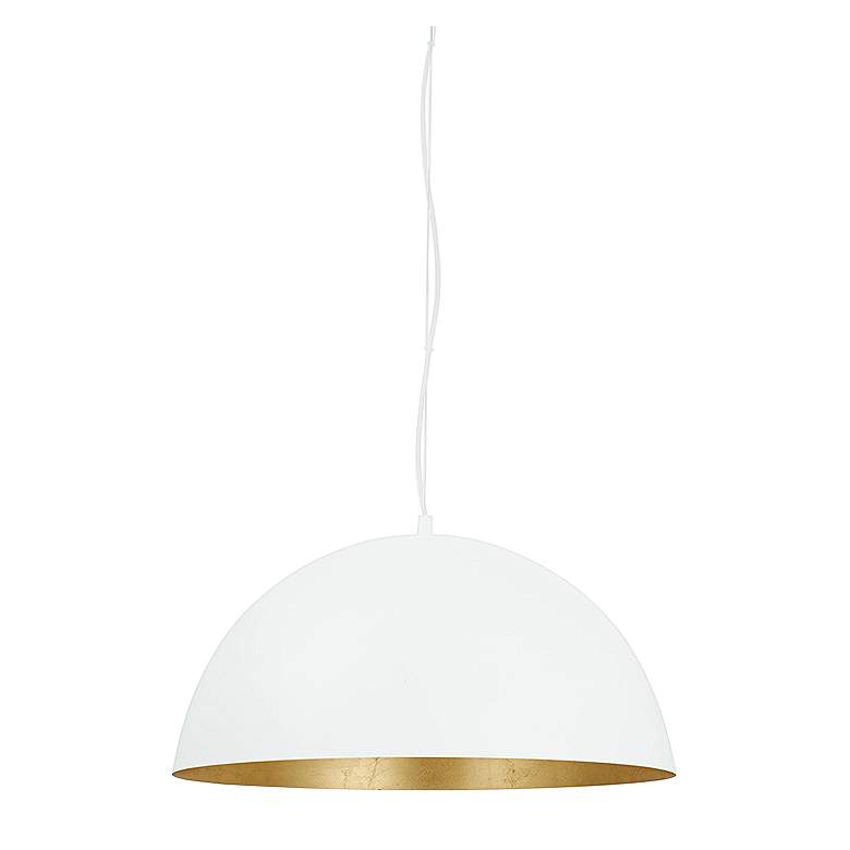 Image 1 Rafaelino - 1-Light 24" Bowl Pendant - White, Gold Leaf Finish