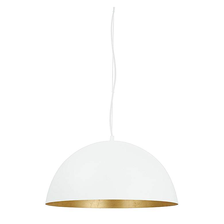 Image 1 Rafaelino - 1-Light 24 inch Bowl Pendant - White, Gold Leaf Finish