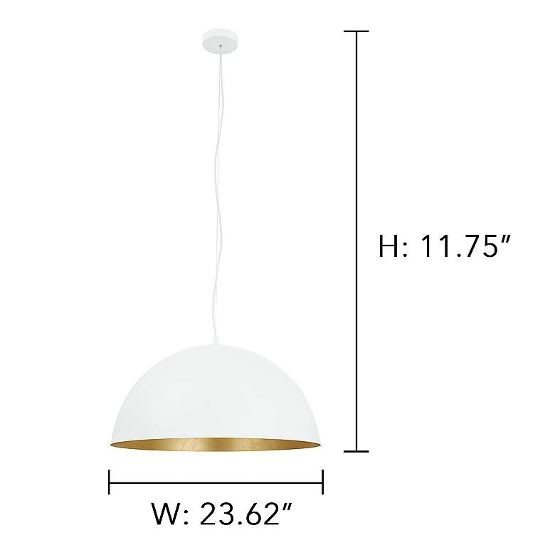 Image 3 Rafaelino - 1-Light 24 inch Bowl Pendant - White, Gold Leaf Finish more views
