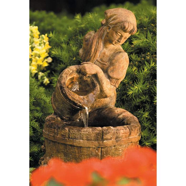 Image 1 Rafaella 26 inch High Cast Stone Patio Garden Fountain