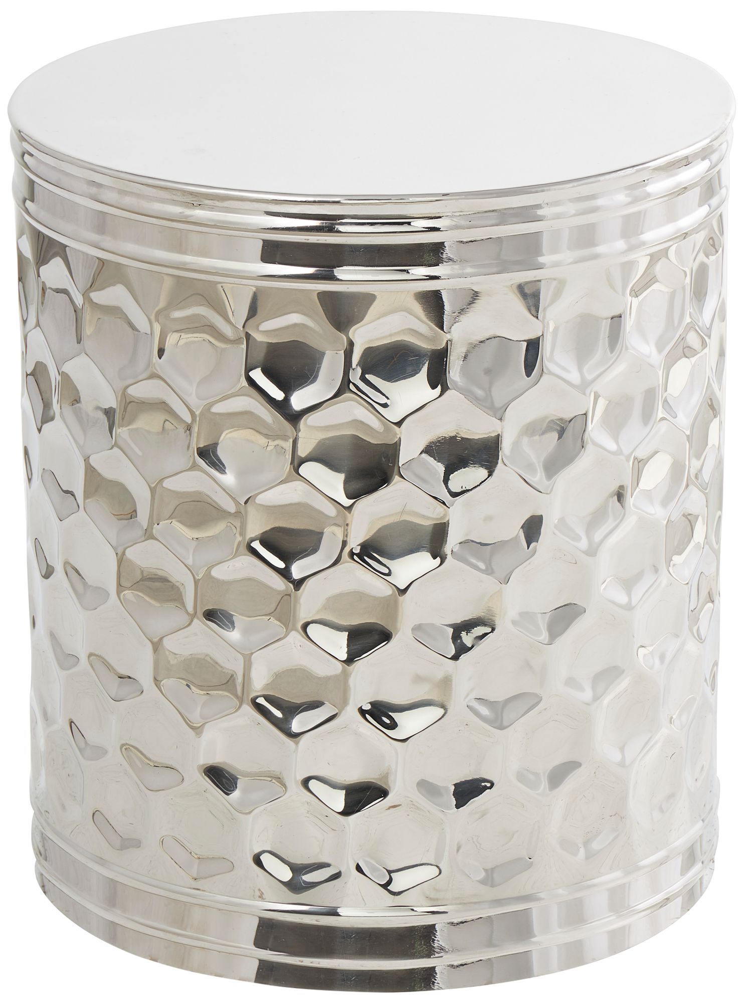 Image 2 Raffi 16 1/4" Wide Polished Silver Metal Drum Accent Table