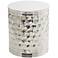 Raffi 16 1/4" Wide Polished Silver Metal Drum Accent Table