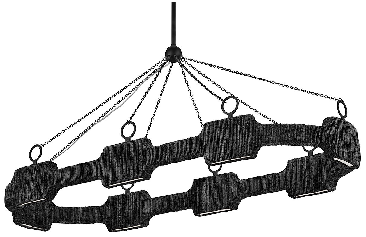 Image 2 Raffi 52" Wide Carbon Black 8-Light LED Linear Chandelier more views