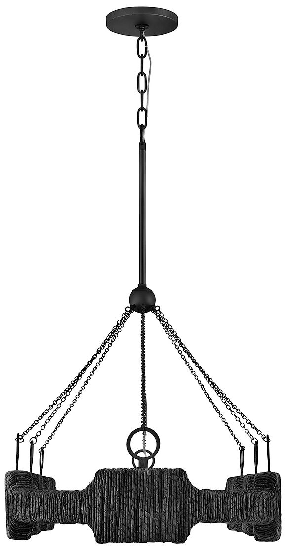 Raffi 52" Wide Carbon Black 8-Light LED Linear Chandelier