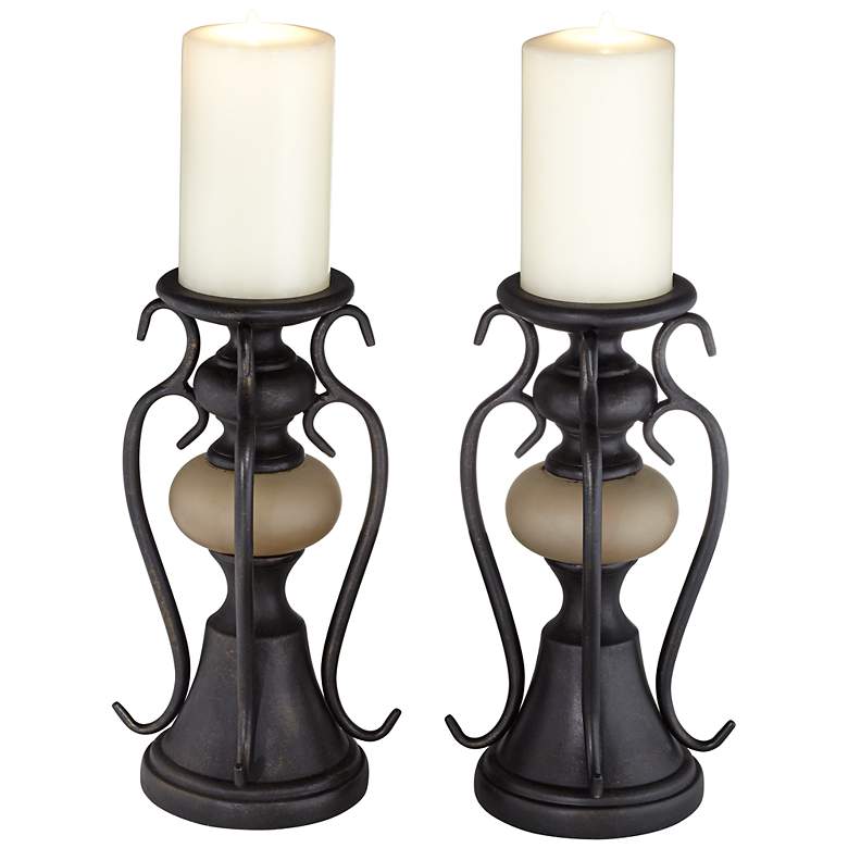 Image 1 Raffine Set of 2 Pillar Style Candle Holders