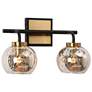 1_Rafflesia 9 1/2"H Matte Black and Brass 2-Light Wall Sconce