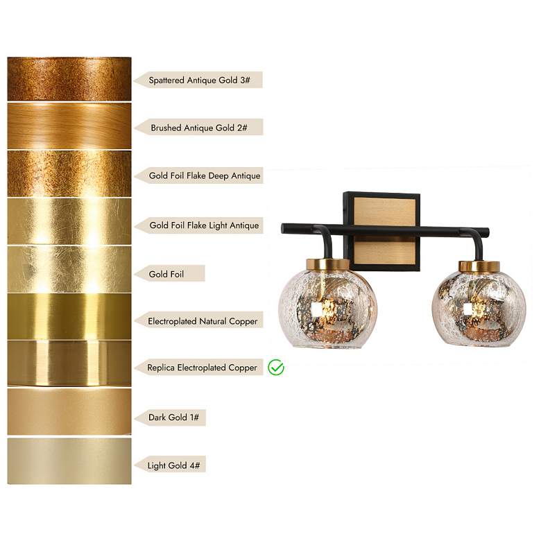 Image 4 Rafflesia 9 1/2"H Matte Black and Brass 2-Light Wall Sconce more views
