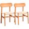 Raheem Natural Hemp Brown Wood Dining Chairs Set of 2