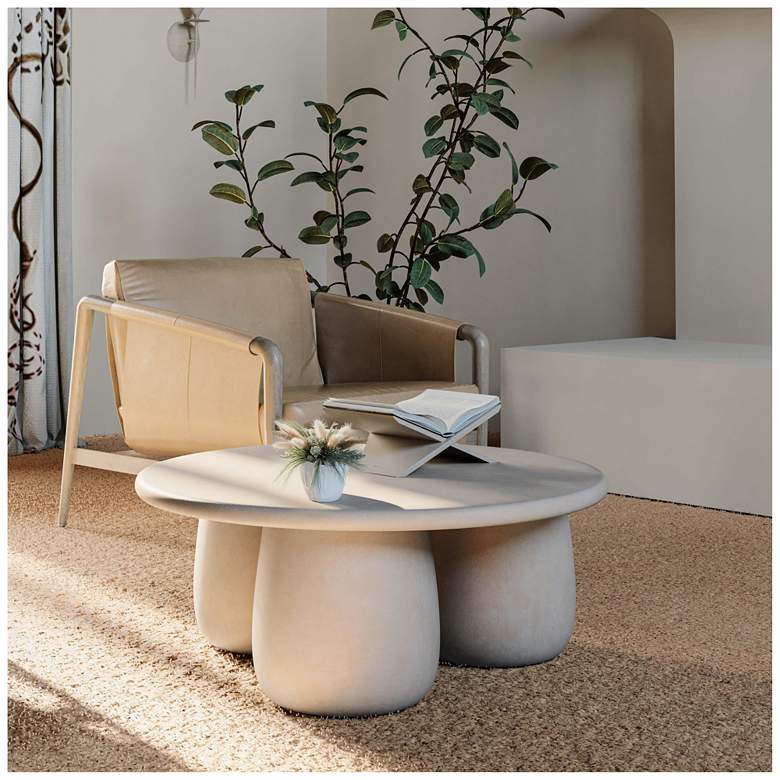 Image 2 Rahul Off-White Round Coffee Table more views