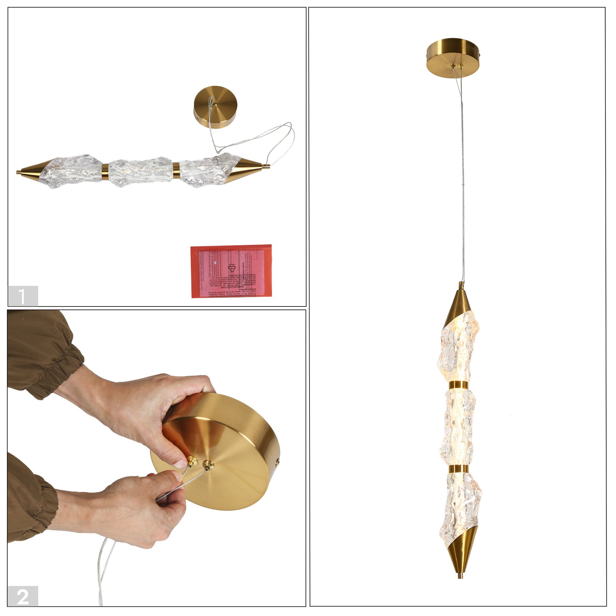 Raibering 1-Light LED Resin Pendant Light - Made to Order