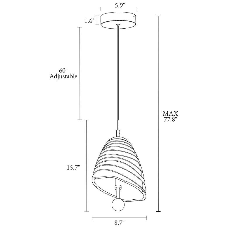 Image 2 Raibering 1-Light LED Resin Pendant Light more views