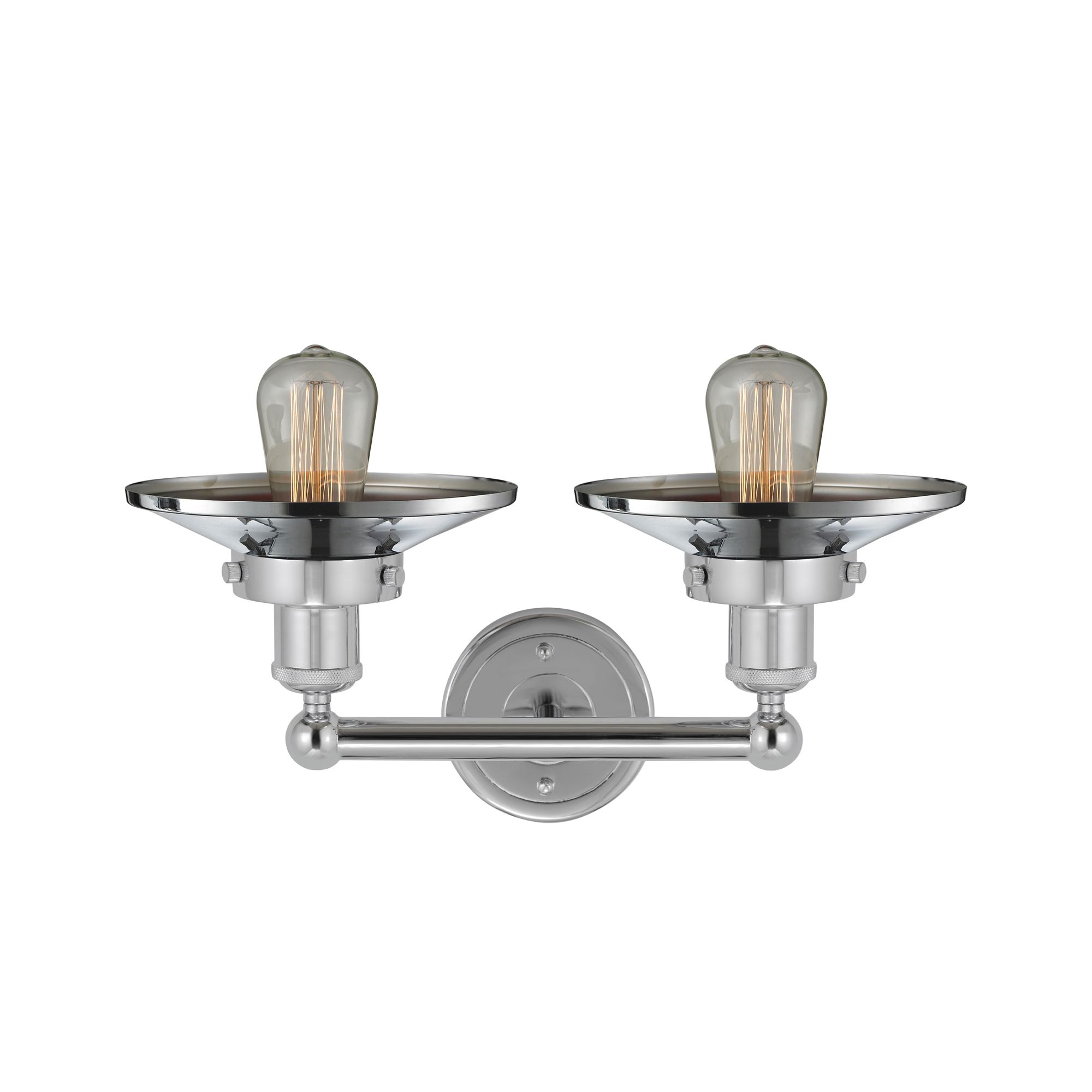 Image 2 Railroad 17"W 2 Light Polished Chrome Bath Light With Polished Chrome  more views