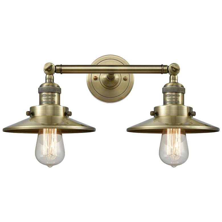 Image 1 Railroad 18" 2-Light Antique Brass Bath Light