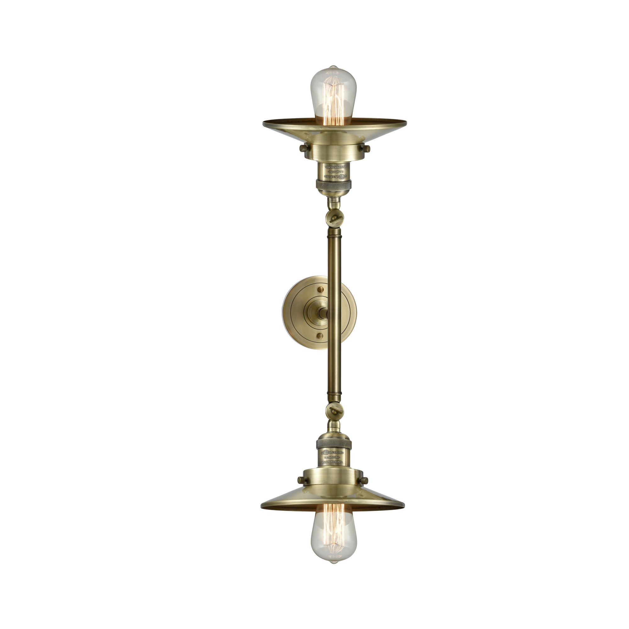 Railroad 18" 2-Light Antique Brass Bath Light