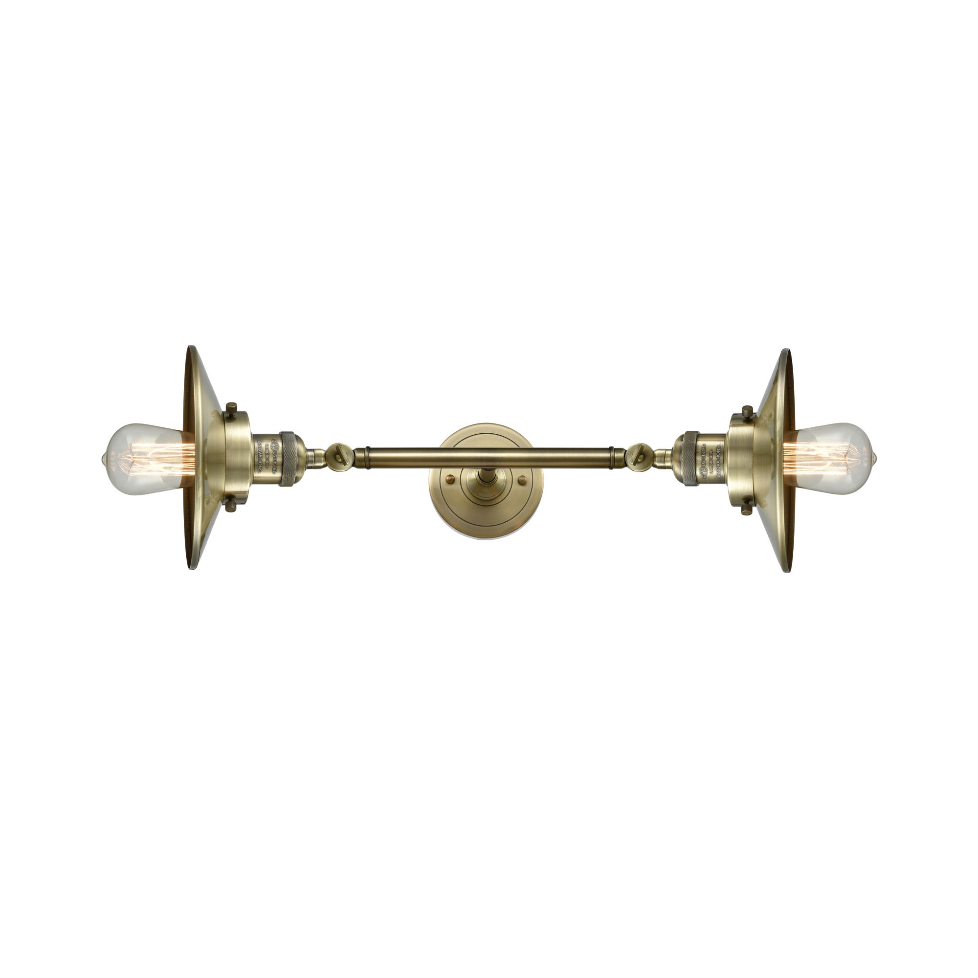 Railroad 18" 2-Light Antique Brass Bath Light