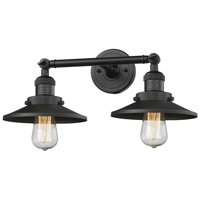 Image 1 Railroad 2 Light 18" LED Bath Light - Matte Black - Matte Black Shade