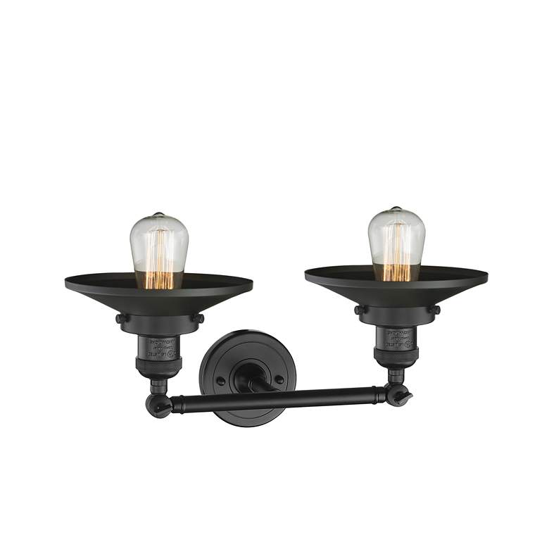 Image 2 Railroad 2 Light 18" LED Bath Light - Matte Black - Matte Black Shade more views