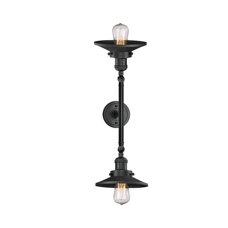 Image 3 Railroad 2 Light 18" LED Bath Light - Matte Black - Matte Black Shade more views